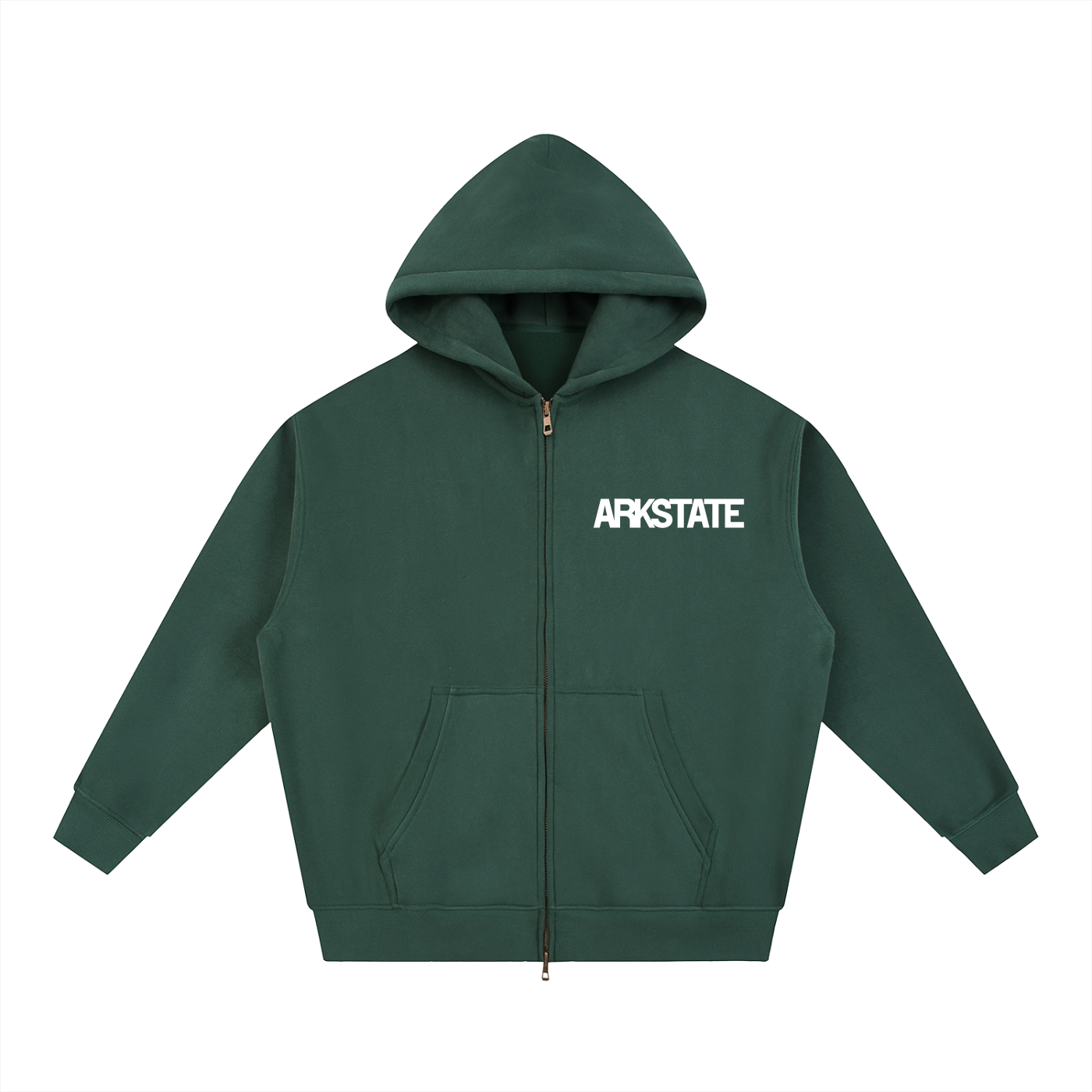 Green Essential Zip Hoodie