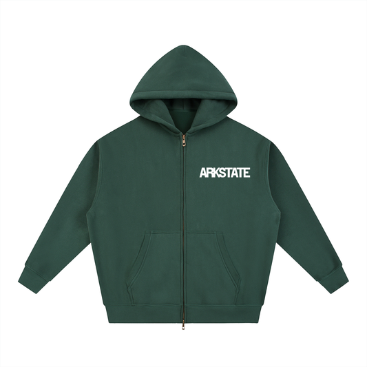Green Essential Zip Hoodie